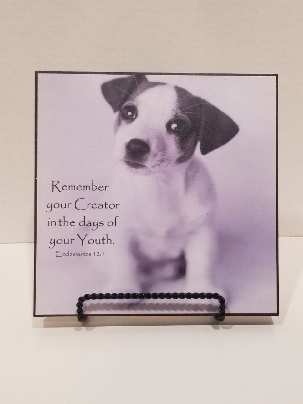P. Graham Dunn Scripture Puppy Wall Art, 9.25" x 9.25", EUC